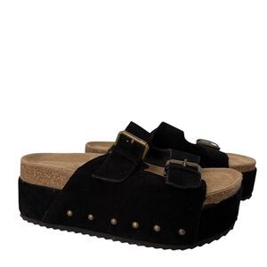 Cushionaire Black Platform Sandals